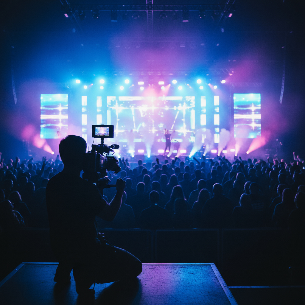 Event videography capturing a stage presentation