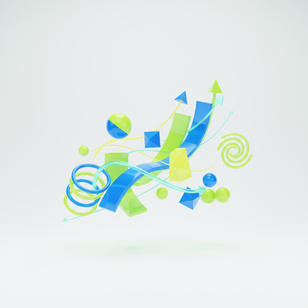 Abstract analytics visualization representing campaign metrics